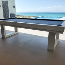 Lanai Outdoor Pool Table, Black, Grey or White