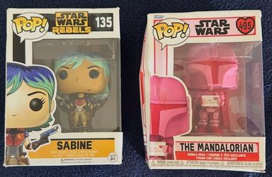 Star Wars Funko Pop Lot – Sabine Rebels #135 & Mandalorian #495