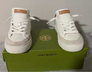 Tory Burch red white sneaker size 7.5 woman