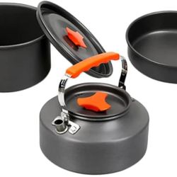 Portable Camping Cookware Set Lightweight Non-Stick Cookware Kit for People
