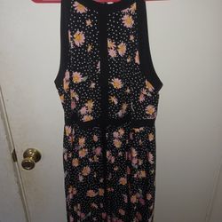 Torrid Black Flower Sun Dress Size 1