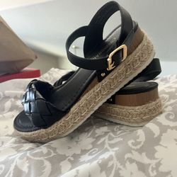 Black Wedge Sandals 
