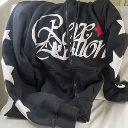  Streetwear Zip Up Hoodie “Revelation” sweater black graphic design