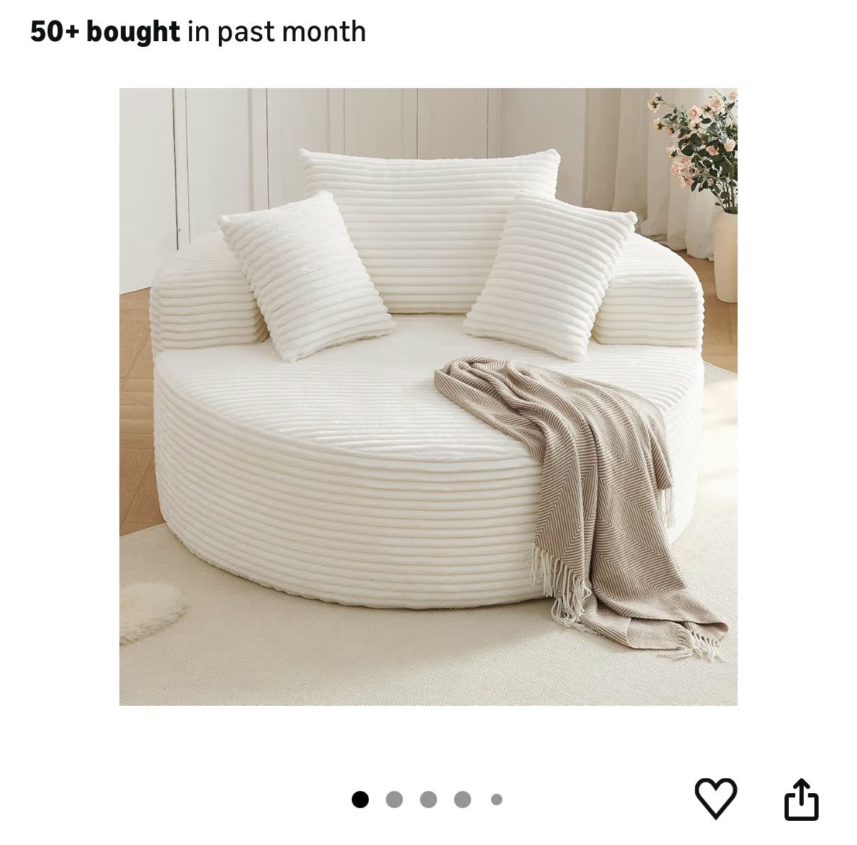white lounge chaise sofa chair (brand new)