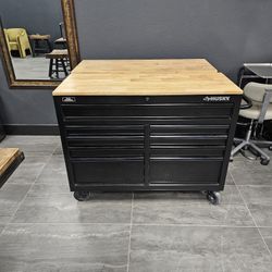 4 Husky Tool Boxes 46" x 18" - All Black - 9 Drawer 