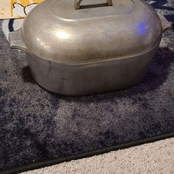 Vtg Magnalite Sidney O Wagner Ware 4267P Turkey Roaster 13 QT Oval with Trivet