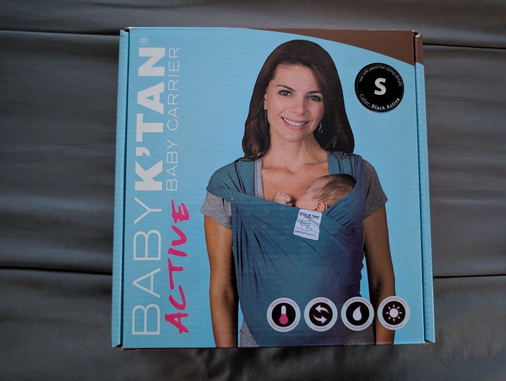 Baby K'tan Active Baby Carrier, Black, Small (used)