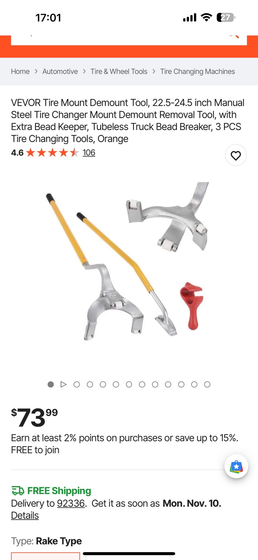 $120 for 3 sets VEVOR Tire Mount Demount Tool, 22.5-24.5 inch Manual ...