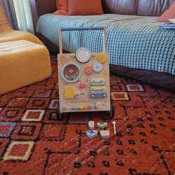Wooden Baby Walker And Activity Center