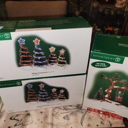 Dept 56 Village Accessories: Let's Swing! 2 Sets Of Trees 