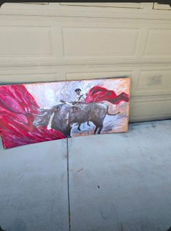 Bull fighter painting