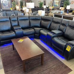 Power Reclining Sectional In Stock For Immediate Delivery 