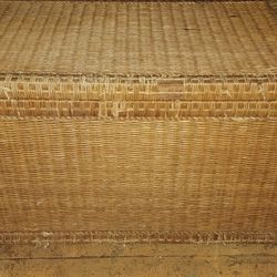 Solid Wood & Wicker Chest