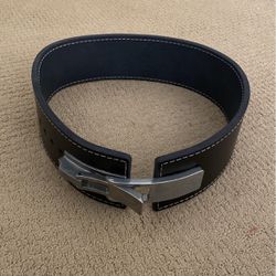  Pure Black Leather Weightlifting Belt 10mm Thickness 4cm Wide. Fits Waist Sizes 30-40
