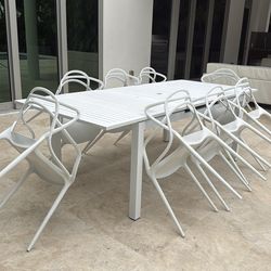Juego de comedor outdoor blanco
