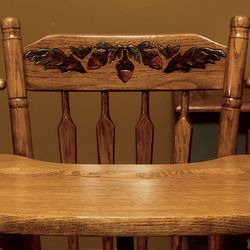 Solid Oak Antique High Chair