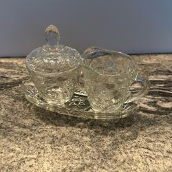 Creamer And Sugar Bowl With Tray