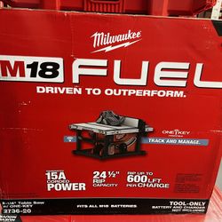 Milwaukee M18 Fuel 8-1/4” Table Saw With One Key Tool Only