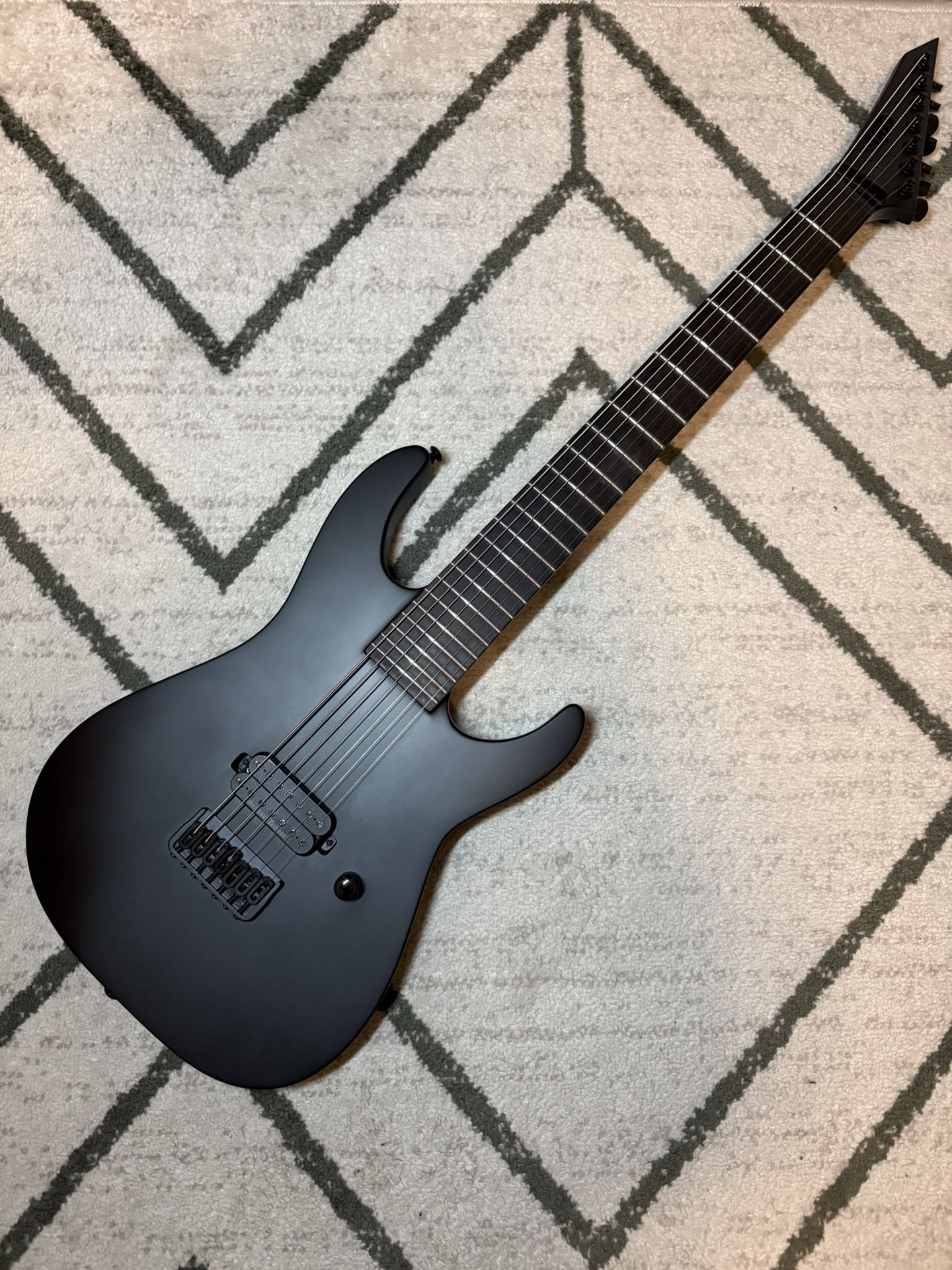 ESP LTD M-7HT BARITONE Black Metal Electric Guitar Black Satin