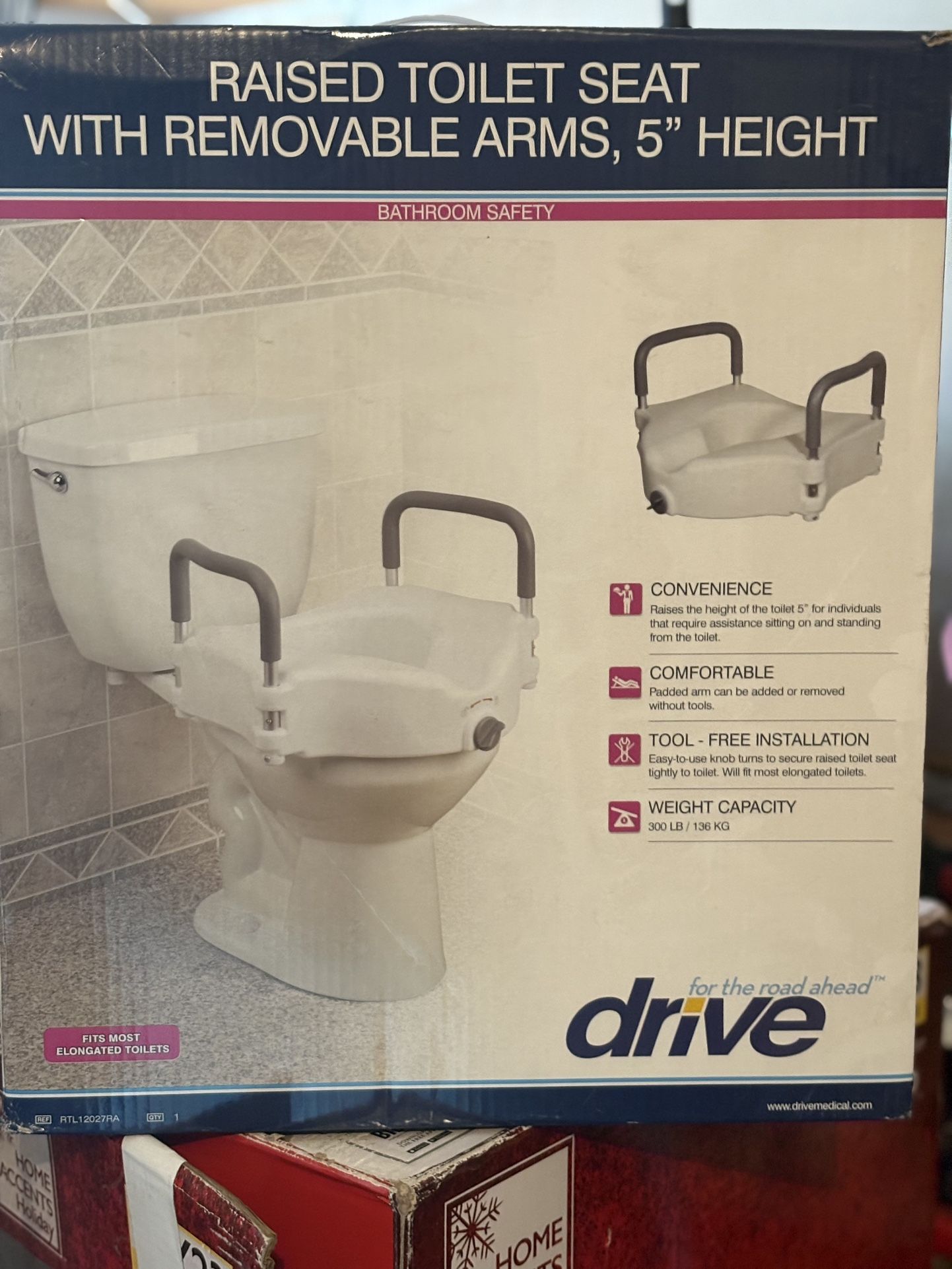 Safety Raised Toilet Seat W 5” Arms
