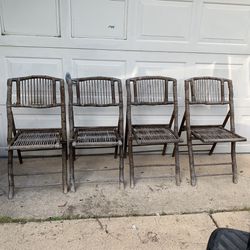 Vintage Bamboo Folding Chairs