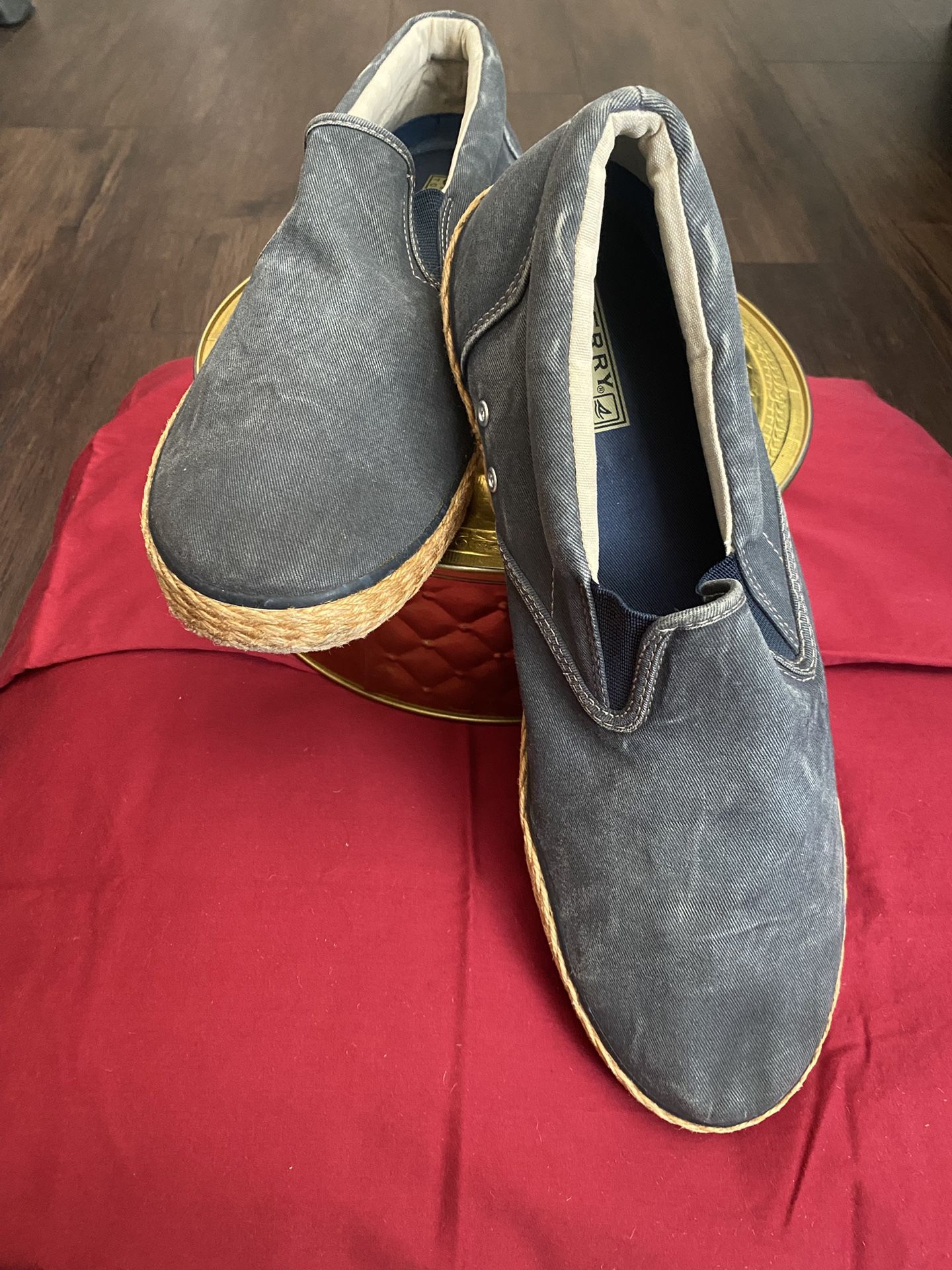 SPERRY TOP SIDER Boat Shoes Men’s Size 12M Canvas Blue Slip-On