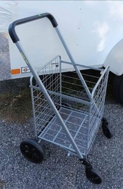 Deluxe large compact folding shopping cart