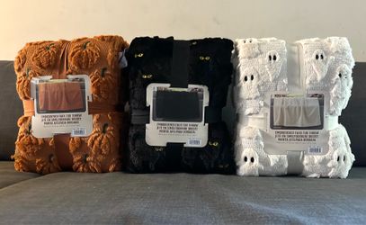 viral costco halloween blankets ghost cat pumpkin