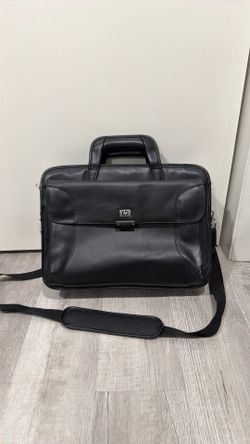 HP Black Leather Laptop Brief Case