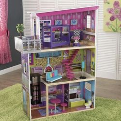 KidKraft Super Model Wooden Dollhouse With Accessories , Furniture, 12 In Dolls