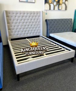 New Queen bed frame with mattress