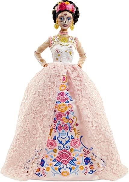 Barbie Signature Dia De Muertos 2020 Doll (12-in Brunette) in Embroidered Lace Dress and Flower Crown