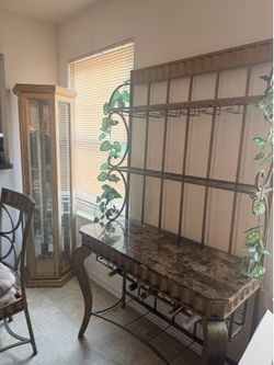 Elegant Curio Cabinet & Wine Bar Set