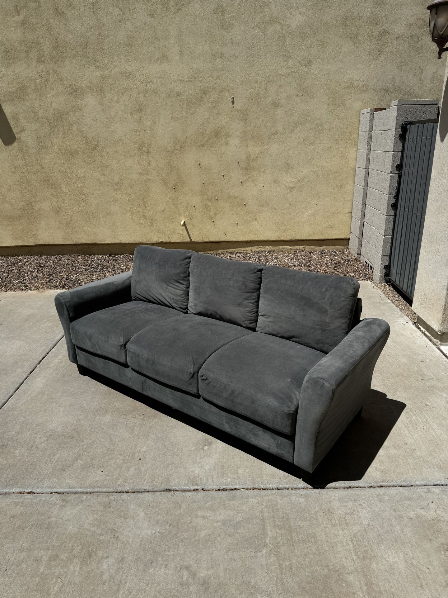 Modern Grey Suede Couch