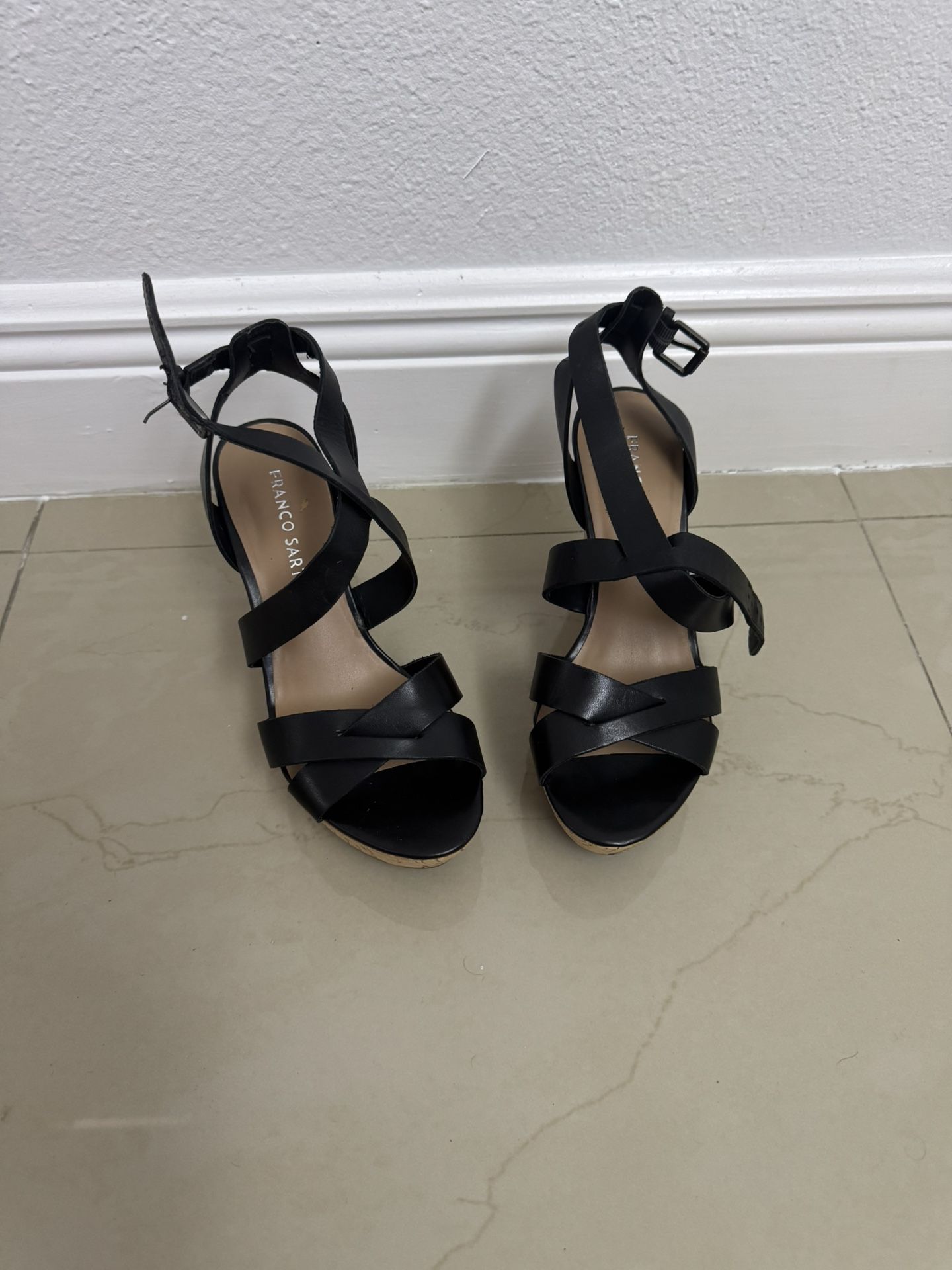 Franco Sarto Black Wedges Size 7