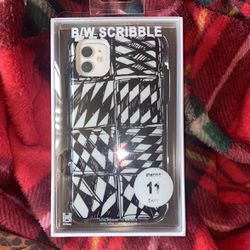 BRAND NEW URBAN OUTFITTERS BLACK AND WHITE SCRIBBLE PHONE CASE FOR IPHONE 11