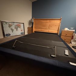 title: Serta Motion Essentials Adjustable Base | King | 76x80, Black and Blue W/ remote