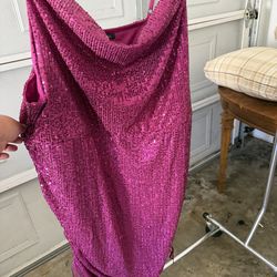 Fuchsia pink sparkly dress