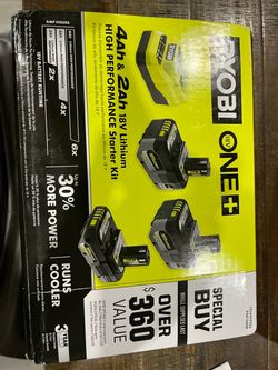 Ryobi ONE+ 18V 4Ah & 2Ah Battery Starter Kit