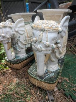 Elephant Sculpture outdoor plant stands Decor