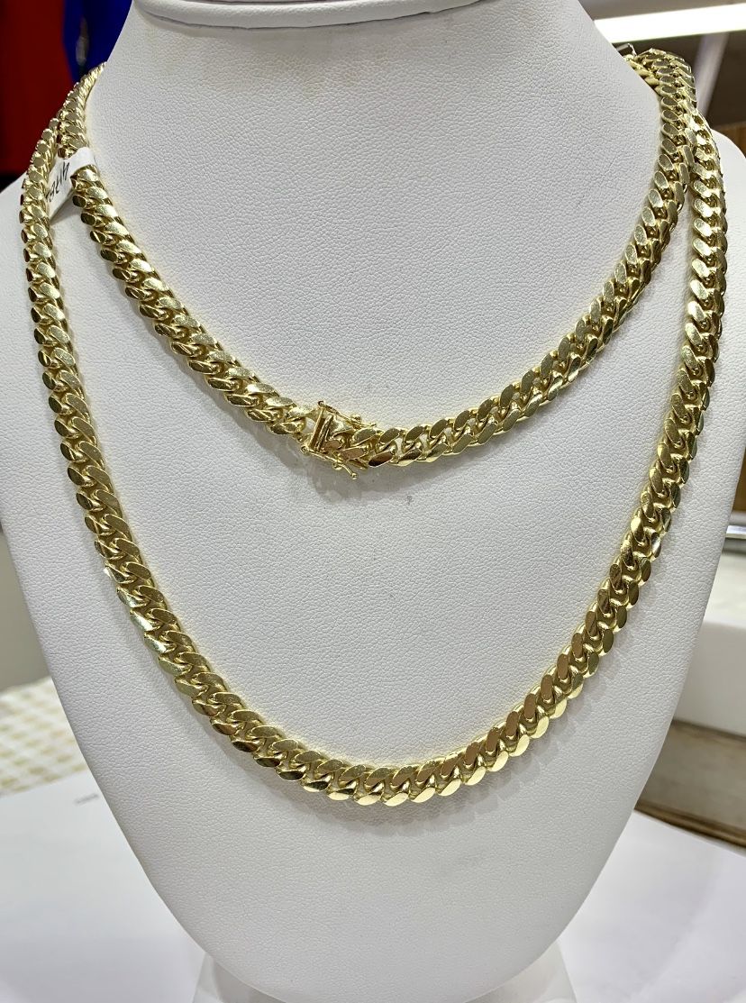 10 karat gold Cuban Miami link chain made in Italy 26” ( item#M182)