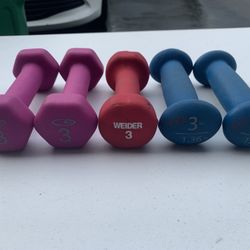 Set of 3 lb Dumbbells $5 each pick up Coral Springs 33071