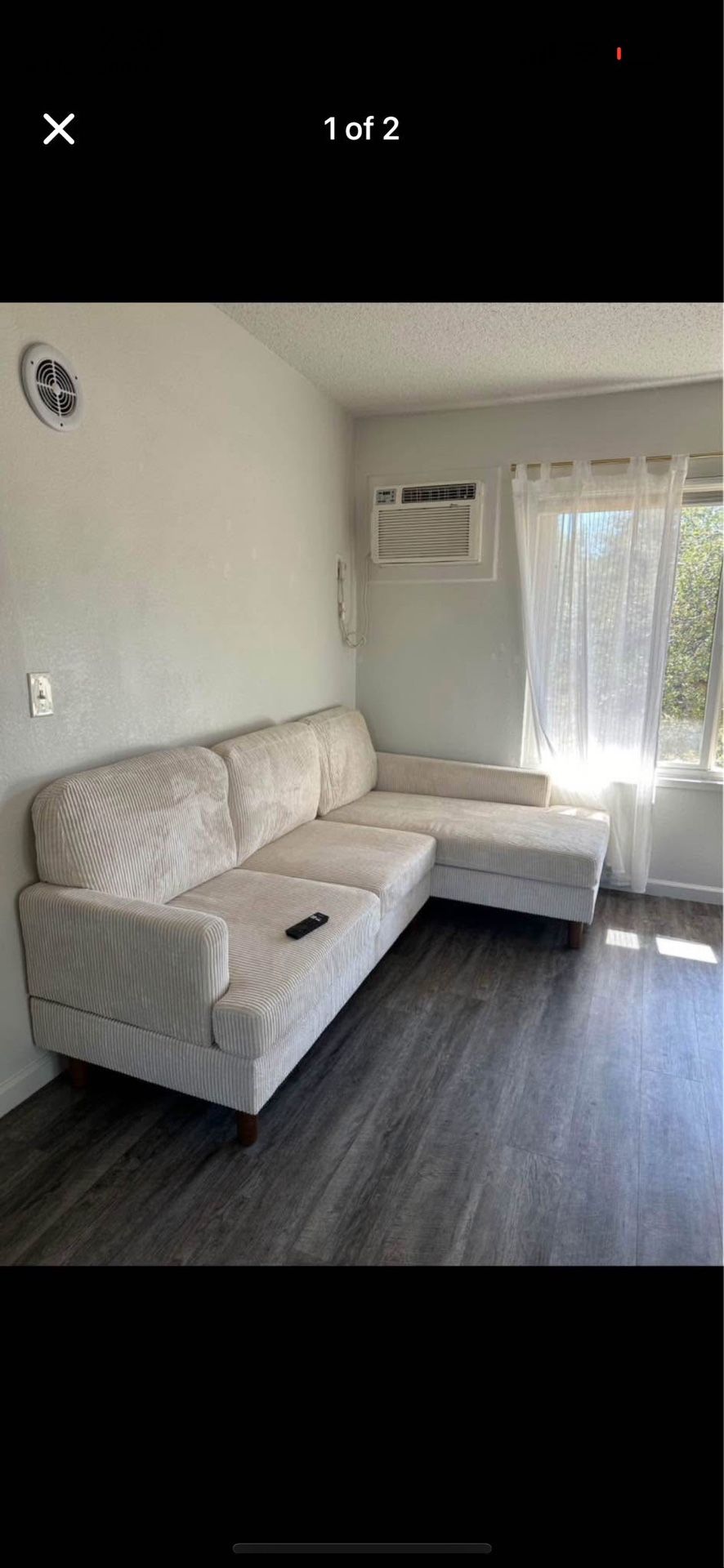 cream corduroy couch 