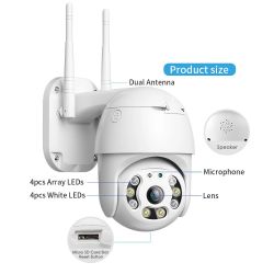 Security Camera, Outdoor WiFi Surveillance Camera,Floodlights Full Color Night Vision,Two Way Audio,IP66 Waterproof, Motion Detection