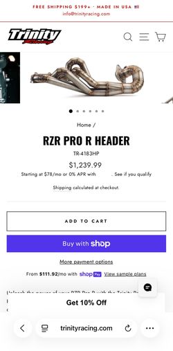 trinity racing exhaust and Headers Polaris rzr pro r