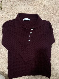 Burgundy Zara Knit Top, Size M
