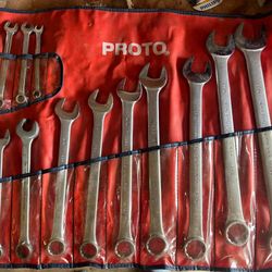 Proto Professional Combo Wrench Set Made In USA sae Standard 