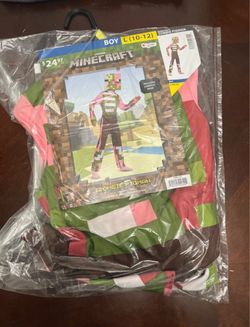Halloween Costume Jumpsuit zombie pigman 2 Piece set included mask size L 10-12