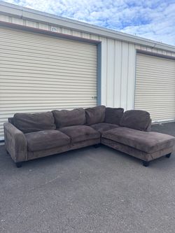 🤎 Dark Gray/Brown L-Shaped Sectional Sofa | COUCH+DELIVERY $400