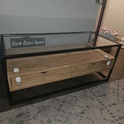 2 Drawer Glass Coffee Table